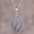Sterling silver filigree pendant necklace, 'Spiraling Veins' - Sterling Silver Filigree Leaf Pendant Necklace from Peru