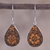 Sterling silver dangle earrings, 'Margarita Garden' - Floral Sterling Silver and Pumpkin Shell Earrings from Peru thumbail