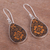 Sterling silver dangle earrings, 'Margarita Garden' - Floral Sterling Silver and Pumpkin Shell Earrings from Peru (image 2b) thumbail