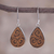 Pumpkin shell dangle earrings, 'Enchanted Copse' - Leafy Sterling Silver and Pumpkin Shell Earrings from Peru thumbail