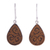 Pumpkin shell dangle earrings, 'Enchanted Copse' - Leafy Sterling Silver and Pumpkin Shell Earrings from Peru (image 2a) thumbail