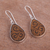 Pumpkin shell dangle earrings, 'Enchanted Copse' - Leafy Sterling Silver and Pumpkin Shell Earrings from Peru (image 2b) thumbail