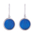 Hydrangea leaf dangle earrings, 'Blue Eden' - Sterling Silver and Natural Leaf Earrings in Blue from Peru