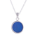 Hydrangea leaf pendant necklace, 'Blue Eden' - Sterling Silver and Natural Leaf Necklace in Blue from Peru