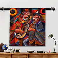 Wool tapestry, 'Music of the Andes'