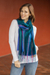 Baby alpaca blend scarf, 'Altiplano Sky' - Woven Baby Alpaca Blend Scarf from Peru thumbail