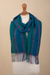 Baby alpaca blend scarf, 'Altiplano Sky' - Woven Baby Alpaca Blend Scarf from Peru (image 2b) thumbail