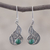 Chrysocolla filigree dangle earrings, 'Mystical Andes' - Chrysocolla and Silver Filigree Dangle Earrings from Peru