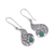 Chrysocolla filigree dangle earrings, 'Mystical Andes' - Chrysocolla and Silver Filigree Dangle Earrings from Peru