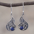 Sodalite filigree dangle earrings, 'Mystical Andes' - Sodalite and Silver Filigree Dangle Earrings from Peru thumbail