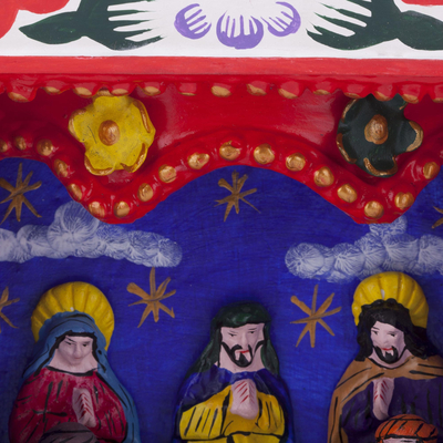 Holzretablo - handgefertigtes ayacucho-keramik-volkskunst-weihnachts-retablo-diorama