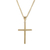 Gold plated sterling silver pendant necklace, 'Faith In God' - Gold Plated Silver Cross Pendant Necklace from Peru thumbail