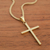 Gold plated sterling silver pendant necklace, 'Faith In God' - Gold Plated Silver Cross Pendant Necklace from Peru (image 2b) thumbail