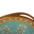Reverse painted glass tray, 'Sweet Branch' - Reverse Painted Glass Floral Tray in Turquoise (image 2d) thumbail