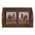 Reverse painted glass tray, 'Crowing Roosters' - Rooster-Themed Reverse Painted Glass Tray (image 2c) thumbail