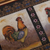 Reverse painted glass tray, 'Crowing Roosters' - Rooster-Themed Reverse Painted Glass Tray (image 2d) thumbail