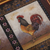 Reverse painted glass tray, 'Crowing Roosters' - Rooster-Themed Reverse Painted Glass Tray (image 2e) thumbail