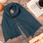 100% baby alpaca scarf, 'Teal Gossamer' - Textured 100% Baby Alpaca Wrap Scarf in Teal from Peru