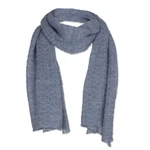 100% baby alpaca scarf, 'Steel Blue Gossamer' - 100% Baby Alpaca Wrap Scarf in Steel Blue from Peru