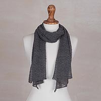 Featured review for 100% baby alpaca scarf, Slate Gossamer