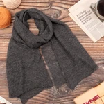 100% baby alpaca scarf, 'Slate Gossamer' - Textured 100% Baby Alpaca Wrap Scarf in Slate from Peru