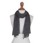 100% baby alpaca scarf, 'Slate Gossamer' - Textured 100% Baby Alpaca Wrap Scarf in Slate from Peru