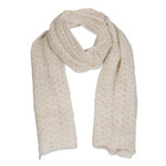 100% baby alpaca scarf, ' Champagne Gossamer' - Textured 100% Baby Alpaca Wrap Scarf in Champagne from Peru
