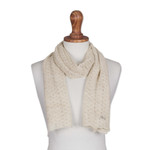 100% baby alpaca scarf, ' Champagne Gossamer' - Textured 100% Baby Alpaca Wrap Scarf in Champagne from Peru