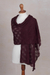 100% baby alpaca shawl, 'Afternoon Chic in Maroon' - Textured 100% Baby Alpaca Shawl in Maroon from Peru (image 2c) thumbail