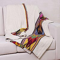 Wool throw, 'Dream of the Andes' - 100% Wool Throw Blanket with Striped Patterns from Peru