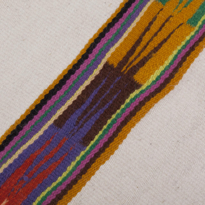 Wool throw, 'Dream of the Andes' - 100% Wool Throw Blanket with Striped Patterns from Peru