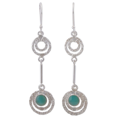 Opal dangle earrings, 'Sweet Flight' - Opal and Sterling Silver Dangle Earrings from Peru