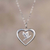 Collar colgante de plata esterlina - Collar con colgante de corazón y paloma de plata esterlina de Perú