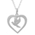 Collar colgante de plata esterlina - Collar con colgante de corazón y paloma de plata esterlina de Perú