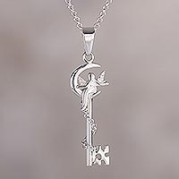 Sterling silver pendant necklace, 'Enchanted Fairy'