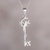 Sterling silver pendant necklace, 'Enchanted Fairy' - Key-Shaped Sterling Silver Pendant Necklace from Peru (image 2) thumbail