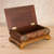 Leather decorative box, 'Colonial Reality' - Hand-Tooled Bird-Themed Leather Decorative Box from Peru (image 2b) thumbail