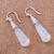 Sterling silver dangle earrings, 'Glowing Drops' - Sterling Silver and Glass Dangle Earrings from Peru (image 2b) thumbail