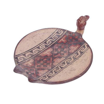 Decorative Handmade Ceramic Replica Plate of Incan Bird