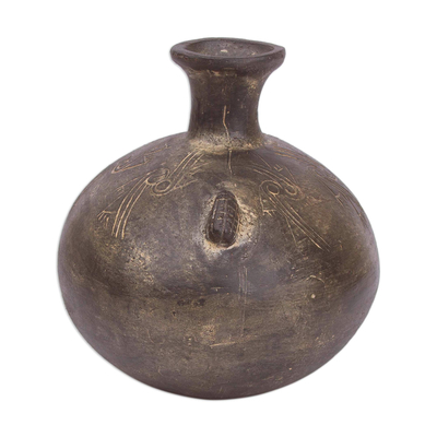 Ceramic decorative vase, 'Vessel of the Inca' - Handcrafted Inca Ceramic Decorative Vase from Peru