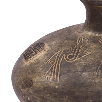 Jarrón decorativo de cerámica, 'Vaso del Inca' - Jarrón decorativo de cerámica inca hecho a mano del Perú