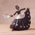 Sterling silver and mahogany sculpture, 'Marinera Dancer' - Sterling Silver and Mahogany Wood Dancer Sculpture from Peru thumbail