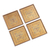 Reverse painted glass coasters, 'Colonial Gold' (set of 4) - Four Floral Gold-Tone Reverse Painted Glass Coasters (image 2c) thumbail