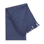 100% baby alpaca throw, 'Blissful Dream in Azure' - 100% Baby Alpaca Throw Blanket in Solid Azure from Peru