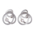 Cultured pearl button earrings, 'Amazon Nest' - Modern Handcrafted White Cultured Pearl and Silver Earrings (image 2a) thumbail