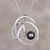 collar con colgante de perlas cultivadas - Collar Moderno de Plata con Perla Cultivada Gris Oscuro