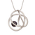Cultured pearl pendant necklace, 'Dark Amazon Nest' - Modern Silver Necklace with a Dark Grey Cultured Pearl