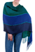 Alpaca blend shawl, 'Passionate Woman' - Alpaca Blend Shawl in Blue and Turquoise from Peru thumbail