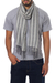Men's alpaca blend scarf, 'Manly Stripes' - Men's Handwoven Alpaca Blend Wrap Scarf in Grey from Peru thumbail