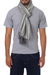 Men's alpaca blend scarf, 'Manly Stripes' - Men's Handwoven Alpaca Blend Wrap Scarf in Grey from Peru (image 2b) thumbail